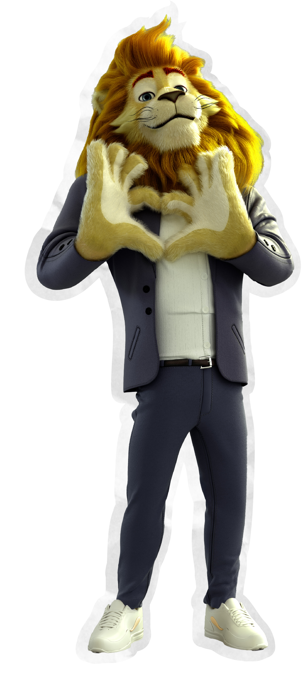 Leoncy formando un corazón con las manos